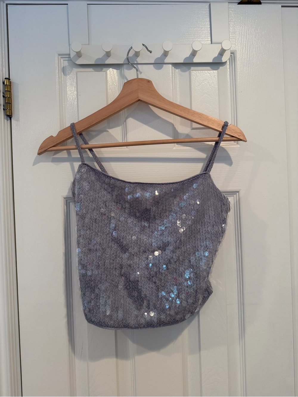 Dynamite Silver Sequin Spaghetti-Strap Cami